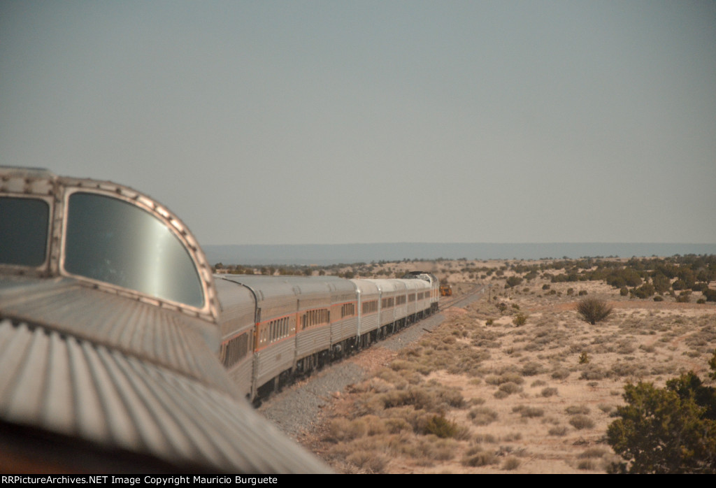 Grand Canyon Railway traveling to the Canyon